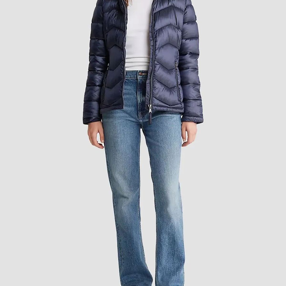 CALVIN KLEIN - Rompeviento azul plegable con capota Calvin Klein