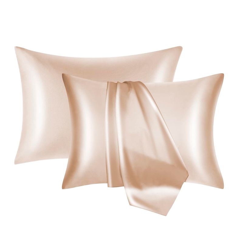 GENERICO - Fundas de Almohada Satín Premium Beige Set x 2 unds