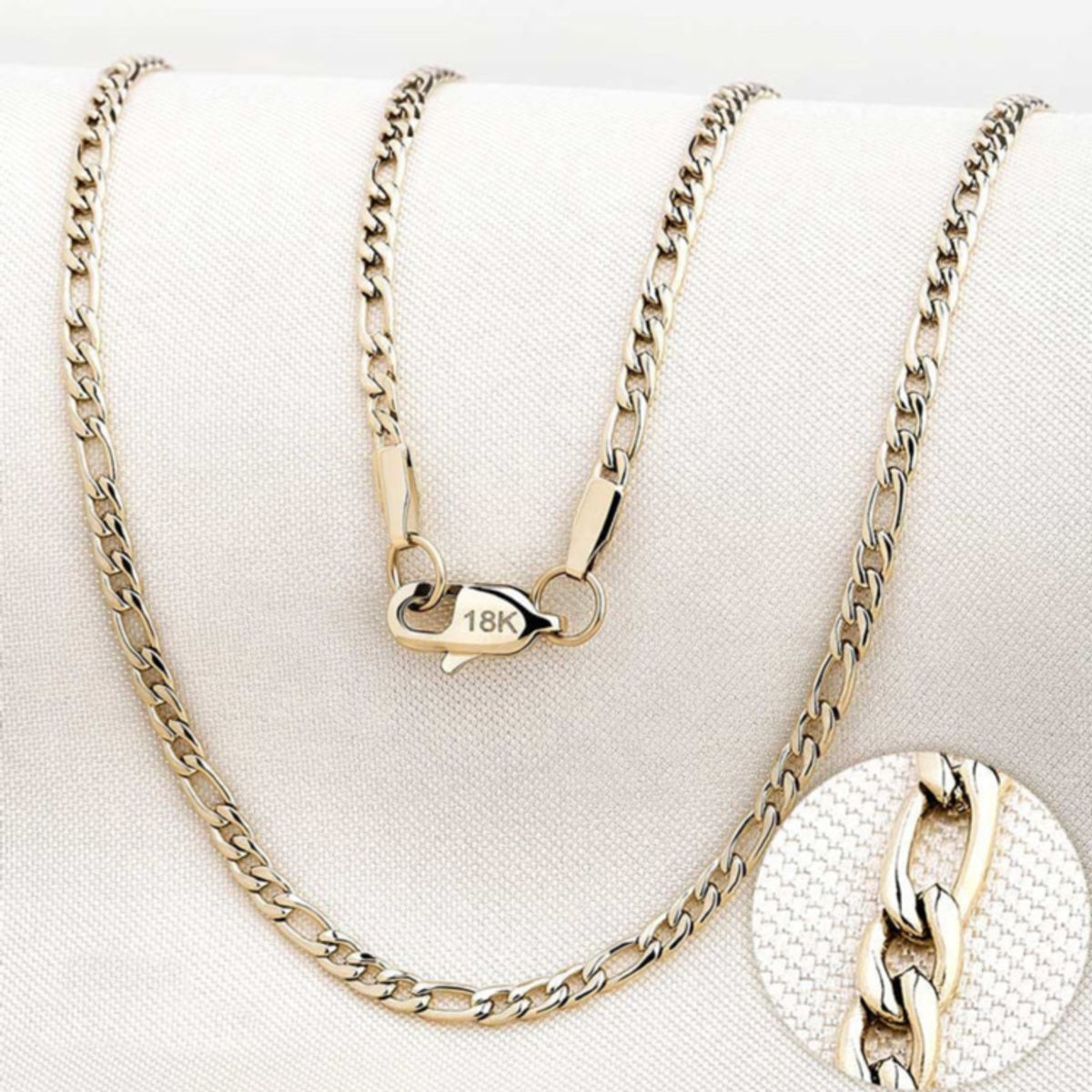 GLEAM GOLD - Cadena Oro Laminado 18K Tejido Carter 2MM 65 CM Unisex