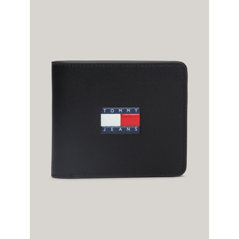 TOMMY HILFIGER - Billetera negra Heritage plegable para tarjetas Tommy Hilfiger
