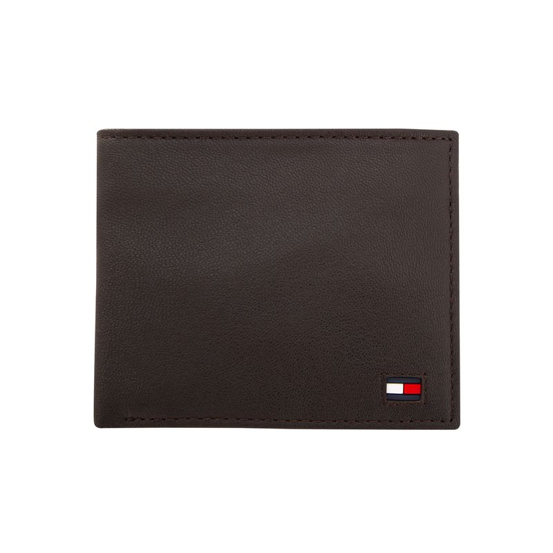 TOMMY HILFIGER - Billetera marrón con logo Tommy Hilfiger