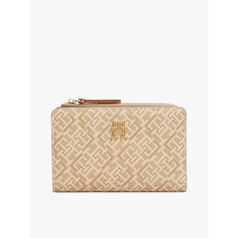 TOMMY HILFIGER - Billetera beige plegable TH Monoplay Tommy Hilfiger