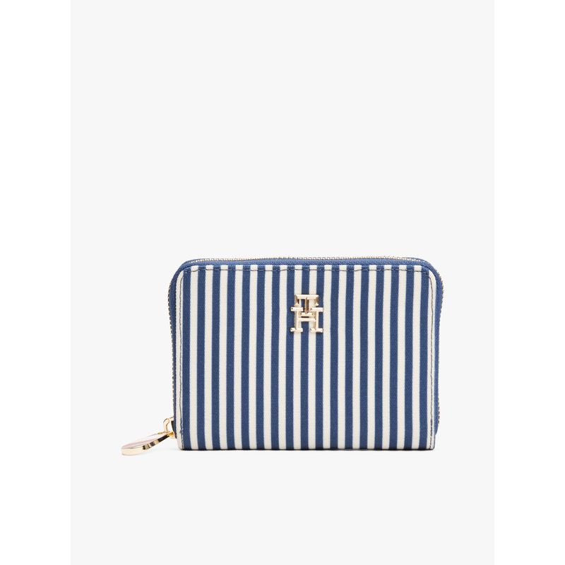TOMMY HILFIGER - Billetera azul de rayas con cremallera Tommy Hilfiger
