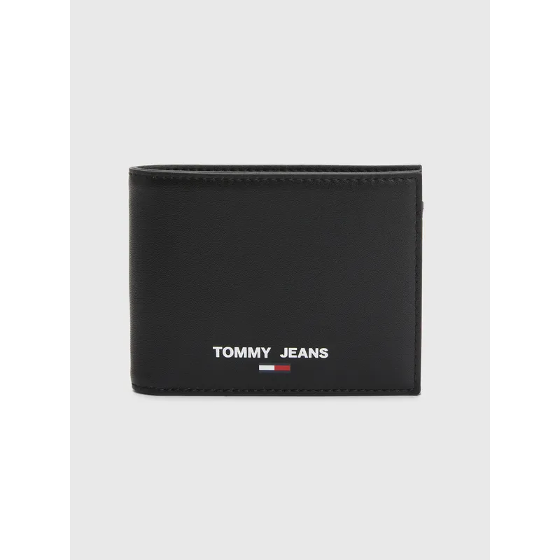 TOMMY HILFIGER - Billetera negra con monedero Essential de cuero Tommy Hilfiger
