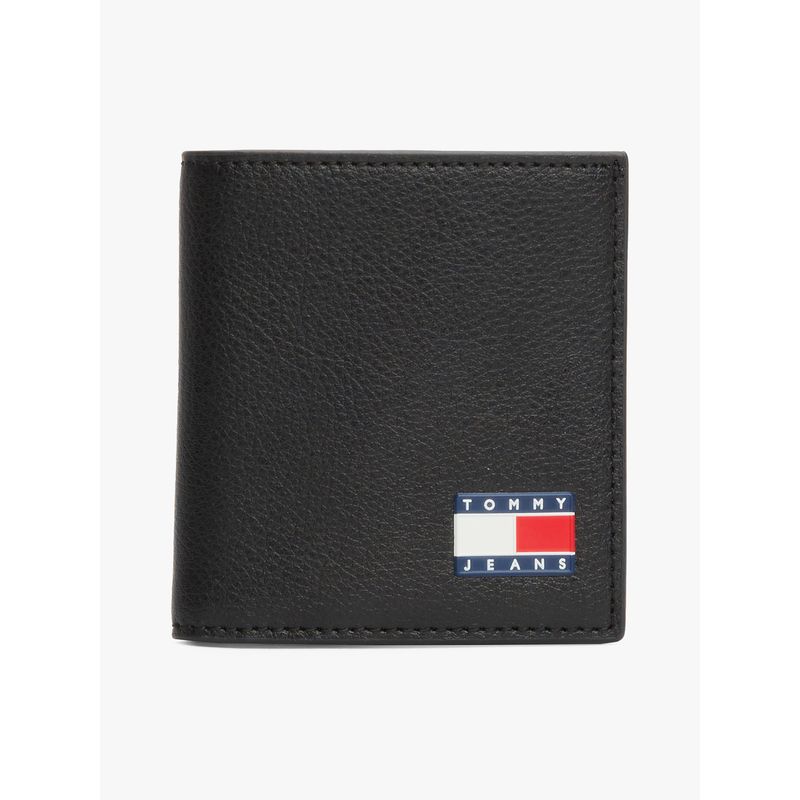 TOMMY HILFIGER - Billetera negra Heritage plegable Tommy Hilfiger