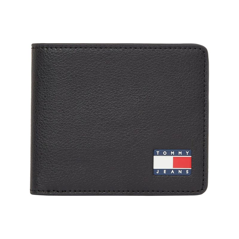 TOMMY HILFIGER - Billetera negra heritage con logo Tommy Hilfiger