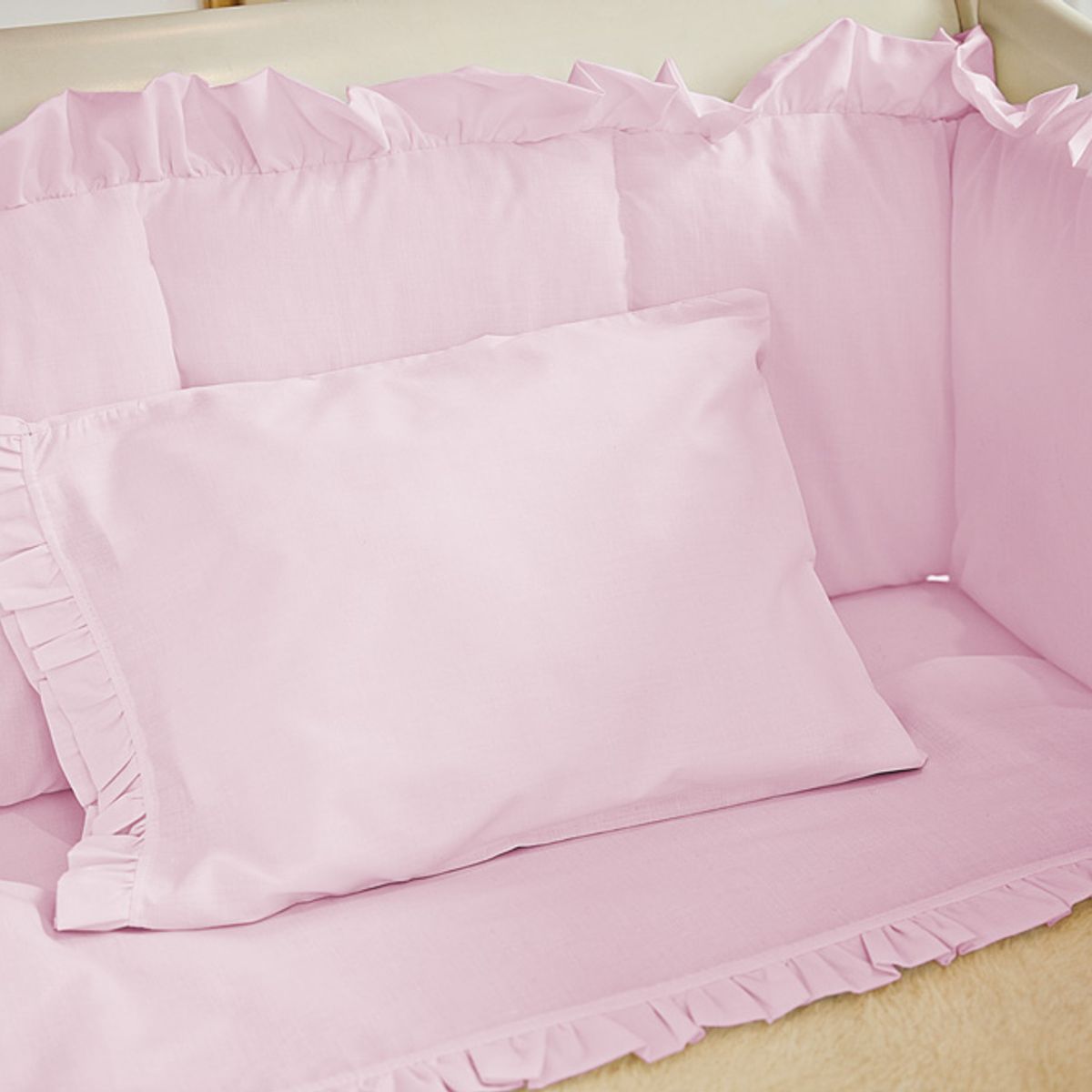 LILE - Juego de Sábanas Rosado Boleros para Cunas