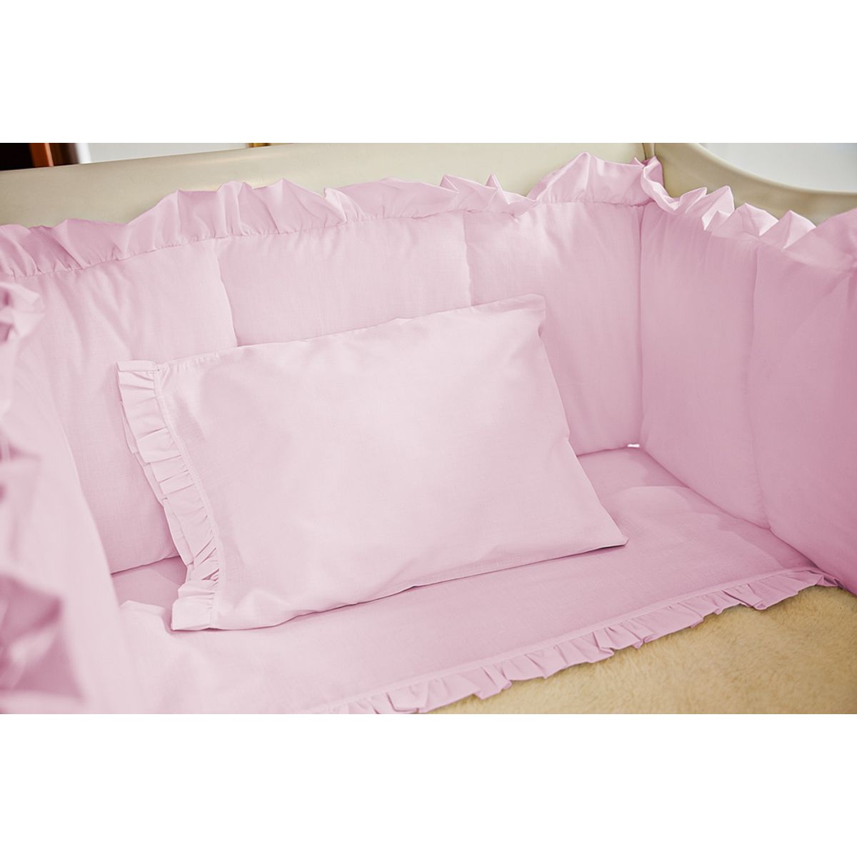 LILE - Juego de Sábanas Rosado Boleros para Cunas