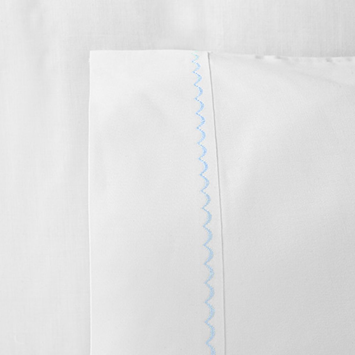 LILE - Juego de Sábanas Blanco para Cunas Borde Azul