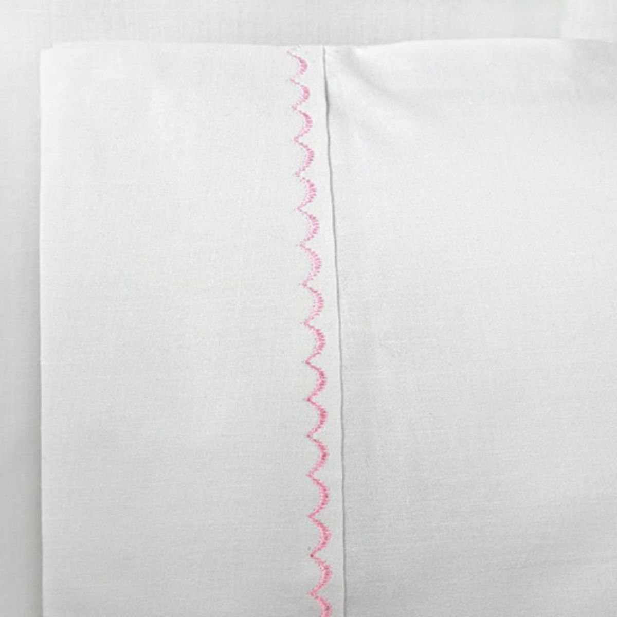 LILE - Juego de Sábanas Blanco para Cunas Borde Rosado