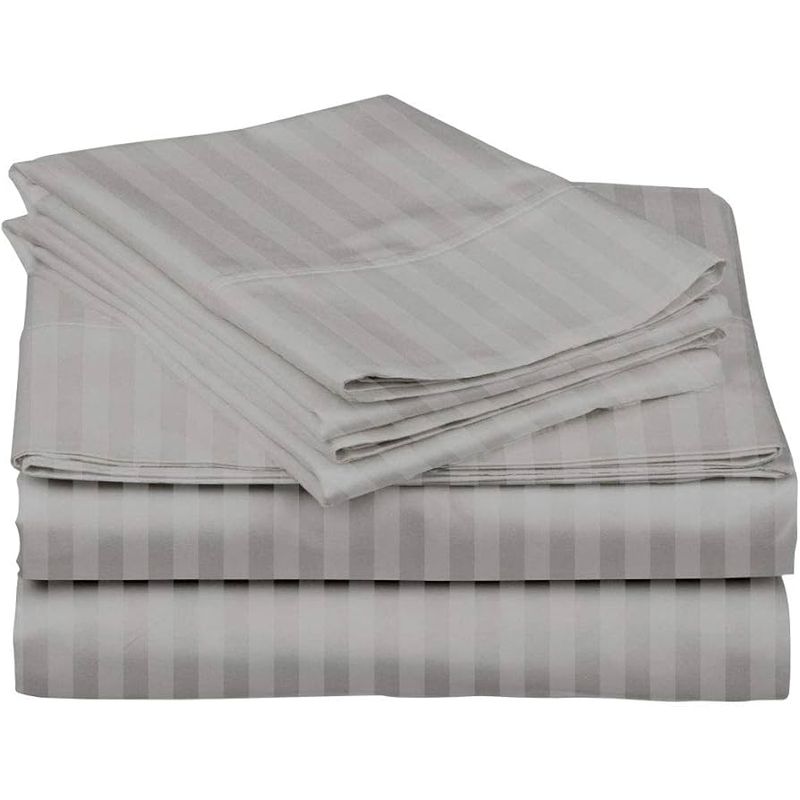 SIRENITAS - Juego de sabanas Cama King Gris Perla  Elegante 40 cm alto