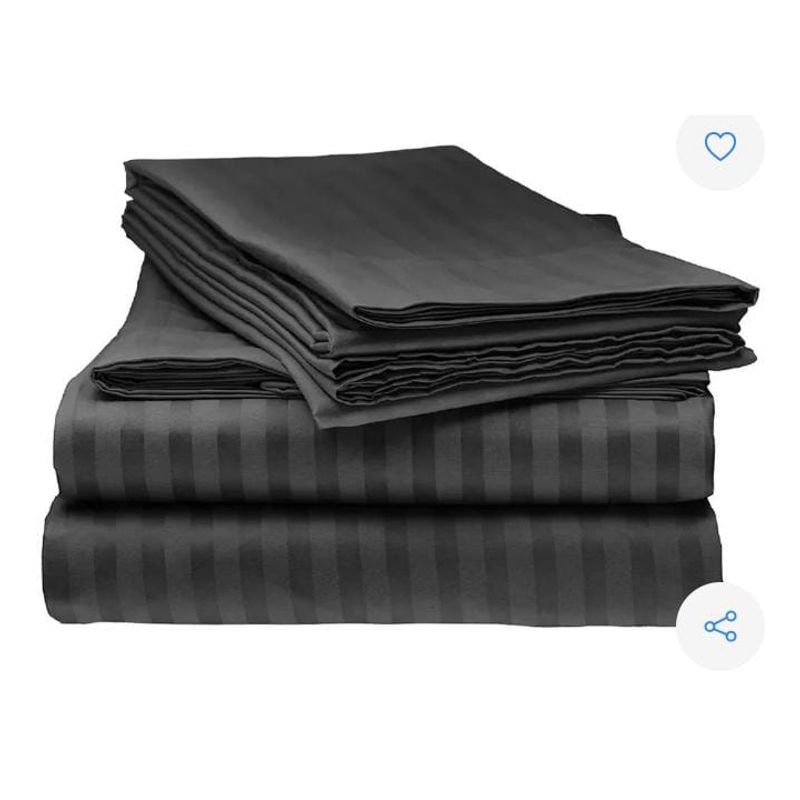 SIRENITAS - Juego de sabanas Cama King Negro Elegante 40 cm alto