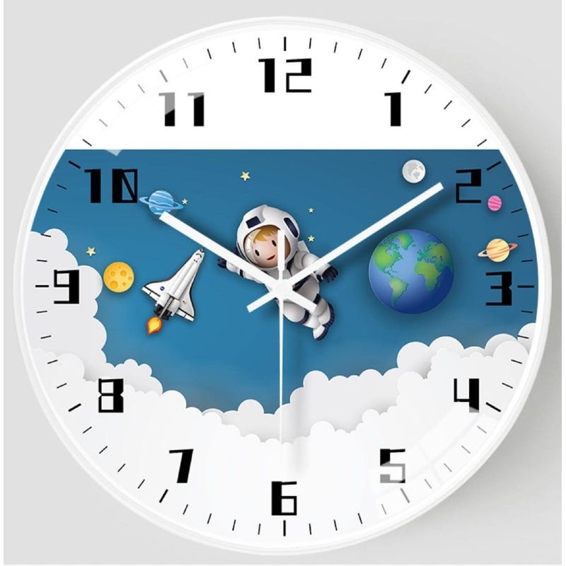 GENERICO - Reloj De Pared Infantil Creativo Silencioso Astronautas