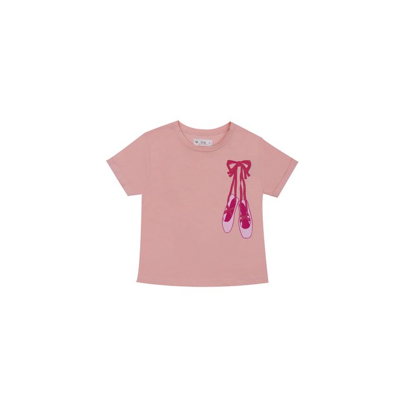 TENNIS - Camiseta con estampado ballet rosada para niña