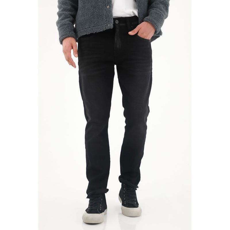 TENNIS - Jean Nudy tiro medio en black denim para hombre