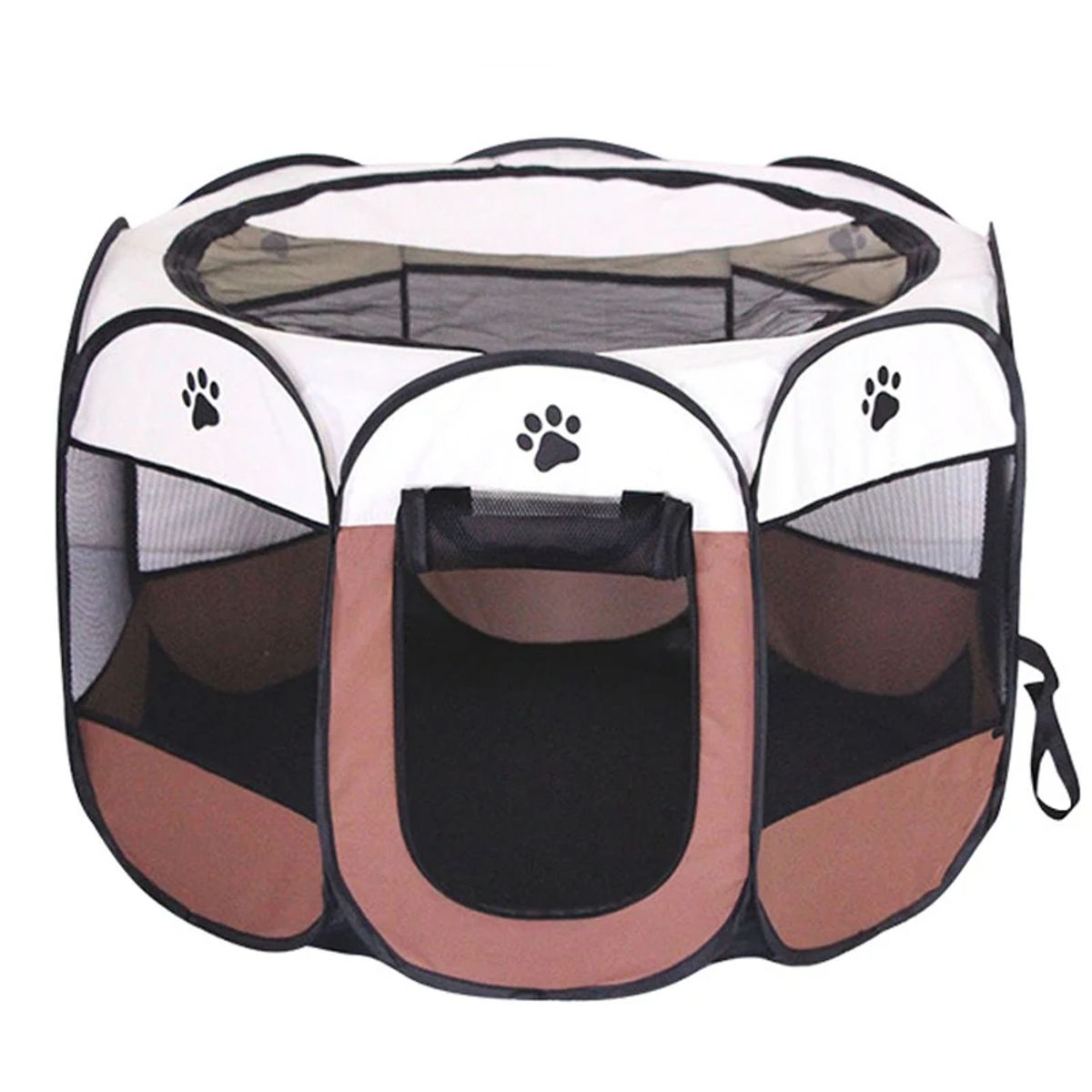 GENERICO - Corral Para Mascotas M Plegable Tela Cama Portátil Premium Color Cafe