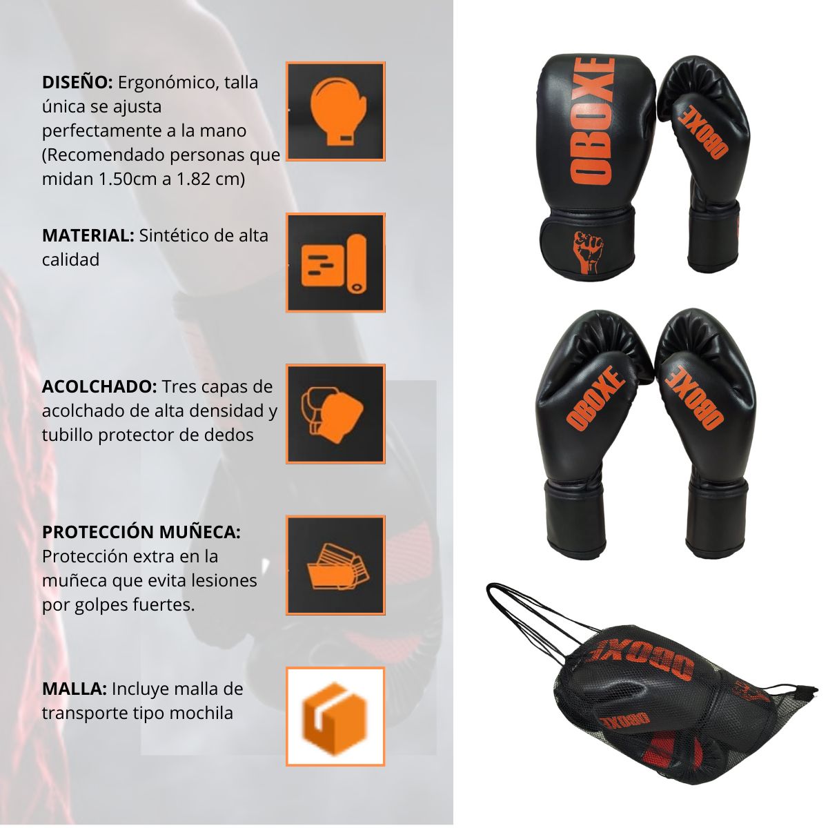 GENERICO - Saco De Boxeo Tula Profesional Mma 1X 34cm + Par Guantes Pro