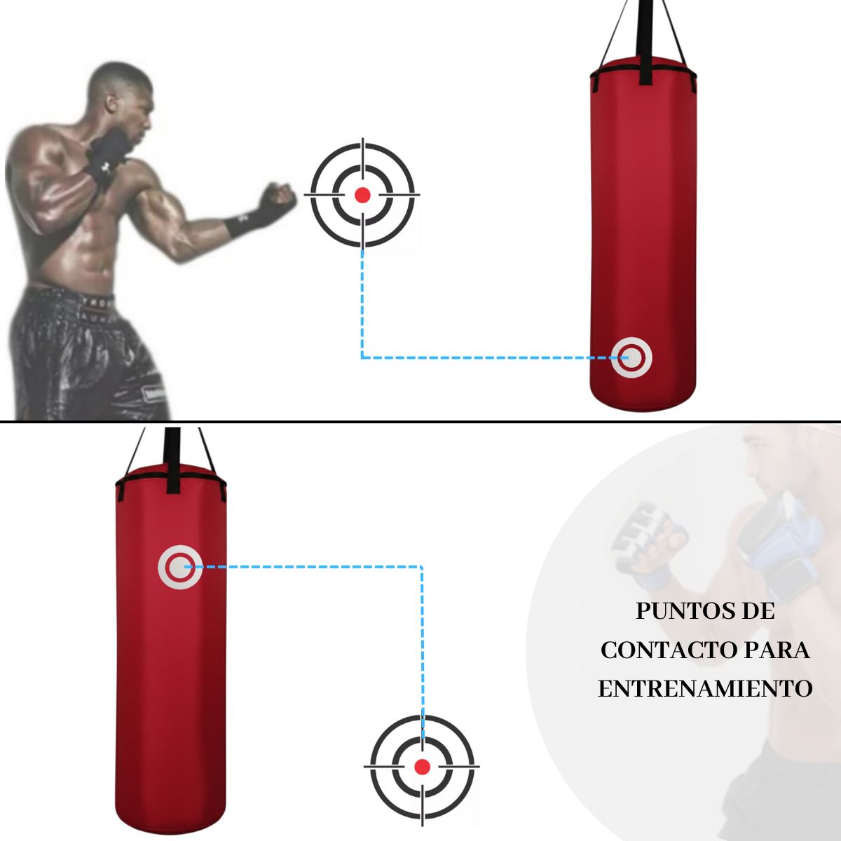 GENERICO - Saco De Boxeo 120 Cm X 34 Cm Tula Profesional Mma + Par Guantes Pro