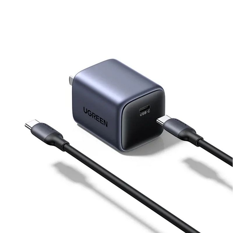 UGREEN - Cargador Ugreen 30W Carga Rápida USB-C + Cable USB-C 60W 1m