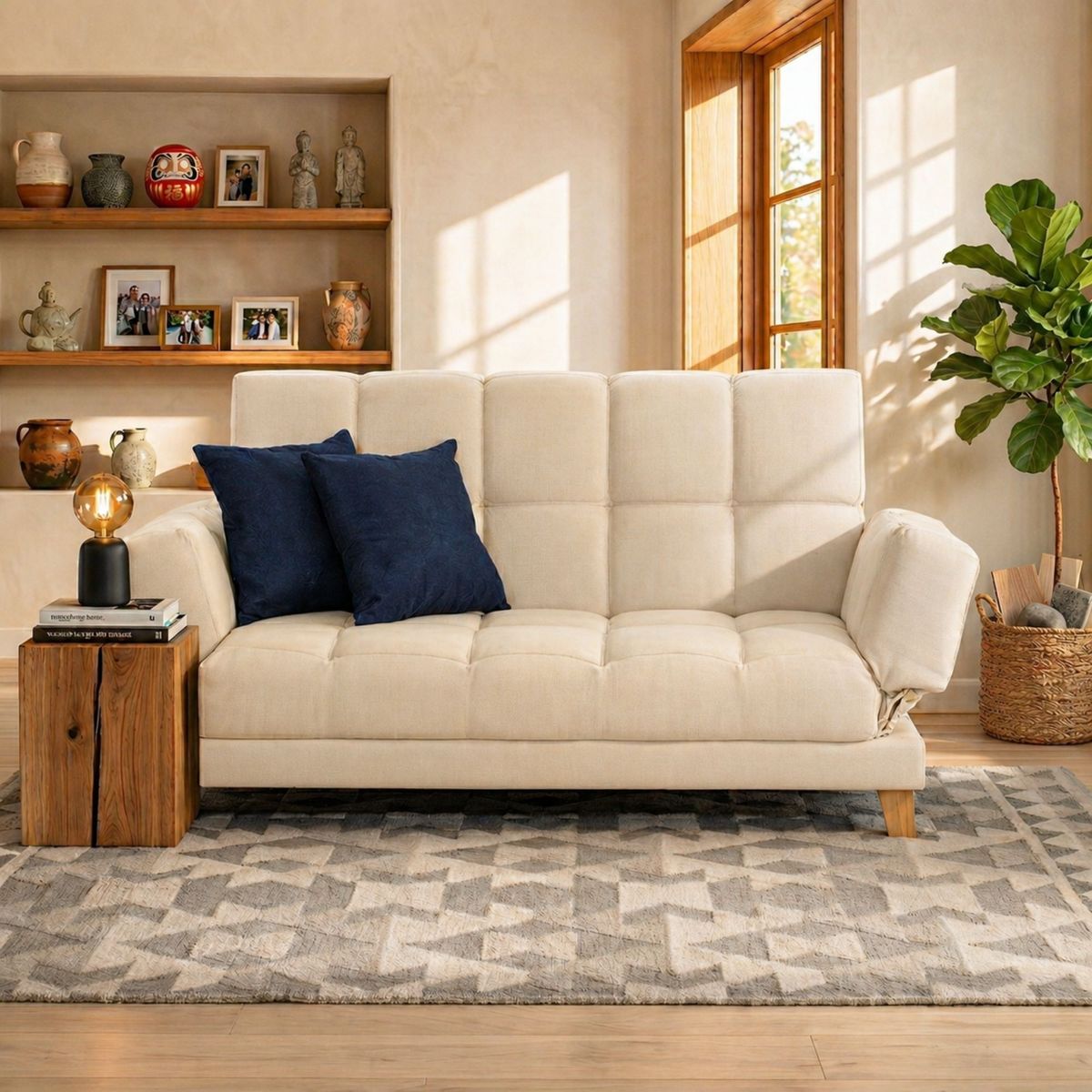 AMAIKA - Sofá Cama AMAIKA Tipo Ocean Marfil con Cojines