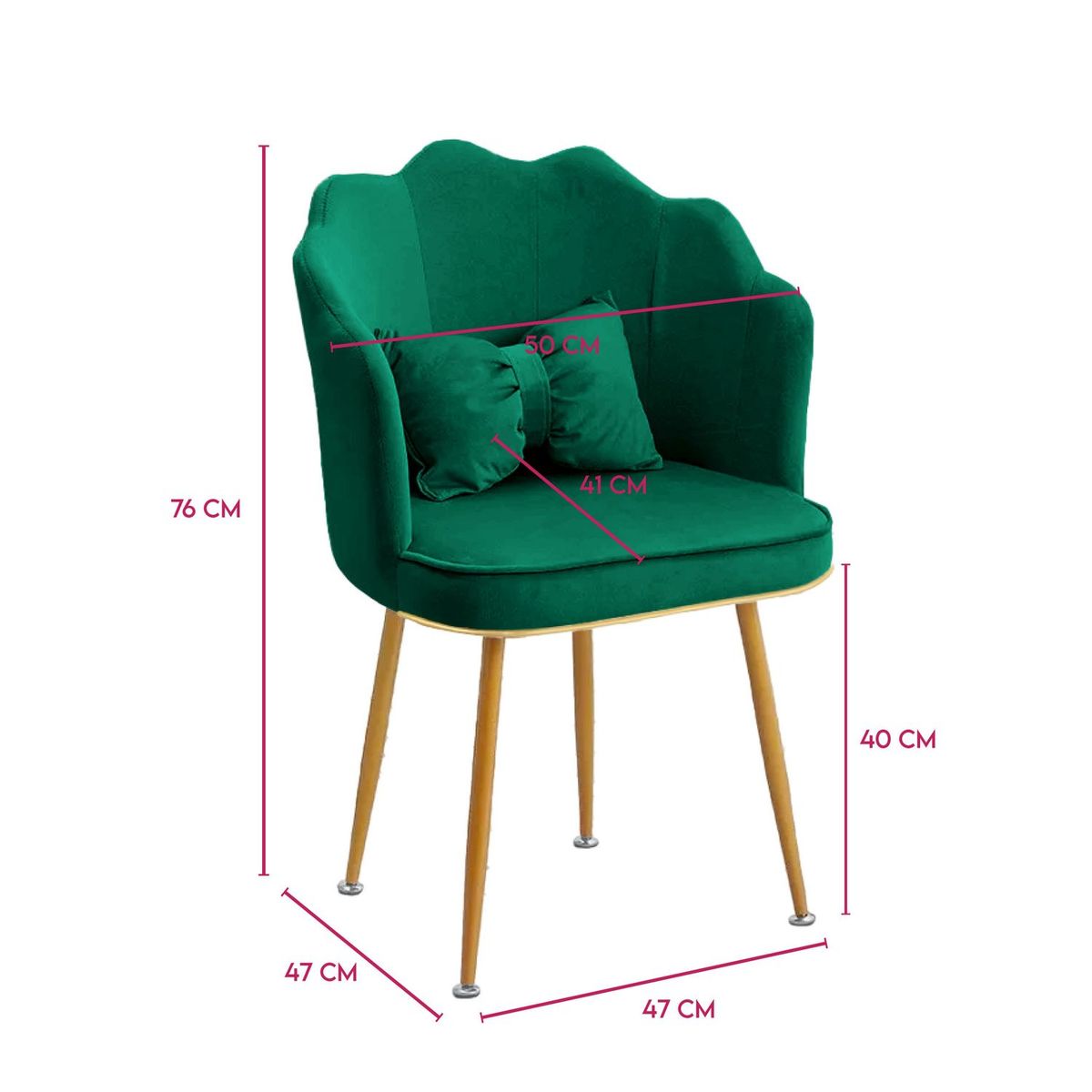 DIMATEX LEON - Set X2 Silla Decorativa Sala Comedor Dormitorio Refalana Dorado OscuroVerde