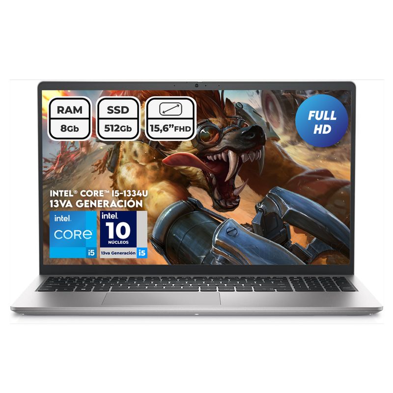 DELL - Portátil Dell Intel Core I5 1334u Ram 8gb Ssd 512gb 15,6 Pul Computador Portátil