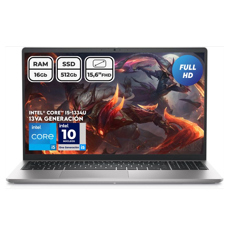 DELL - Portátil Dell Intel Core I5 1334u Ram 16gb Ssd 512gb 15,6 Pul Computador Portátil