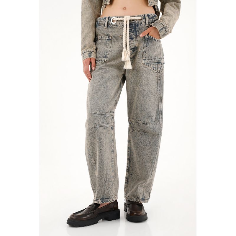 TENNIS - Jean Horseshoe con cordón decorativo para mujer