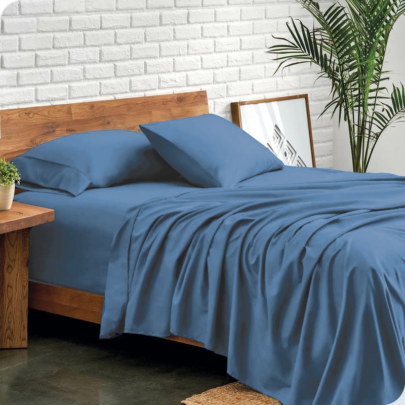 MY HOME STORE - Sábanas Microtex Azul Oscuro - Sencilla