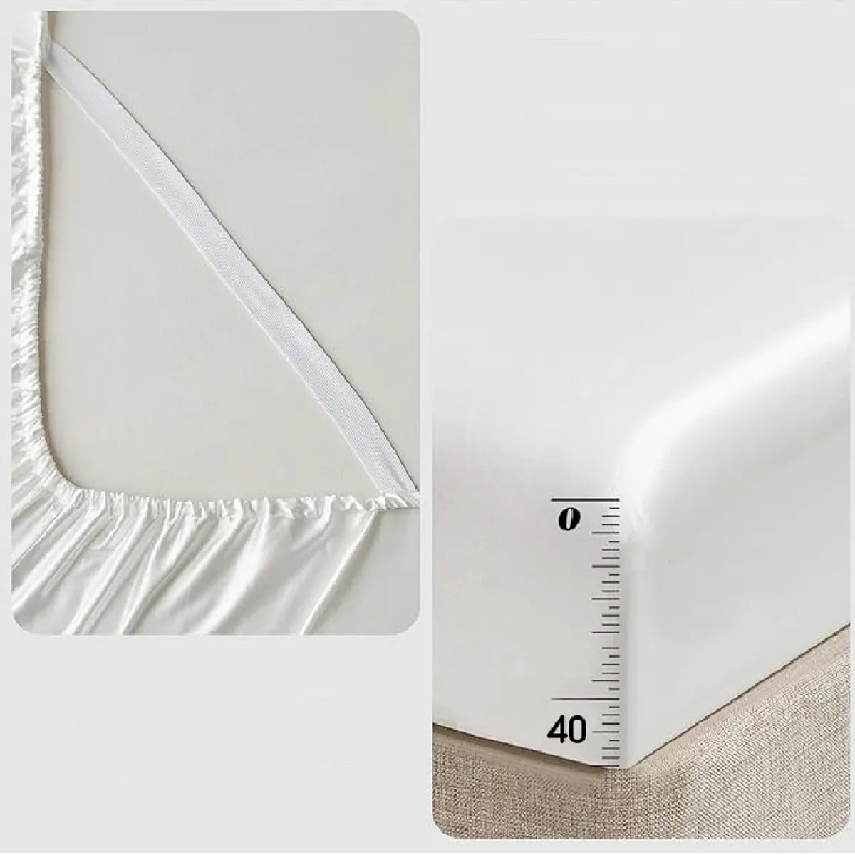 MY HOME STORE - Sábana de Seda Satín - Blanco - Doble