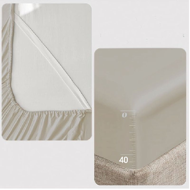 MY HOME STORE - Sábana de Seda Satín - Beige - Doble