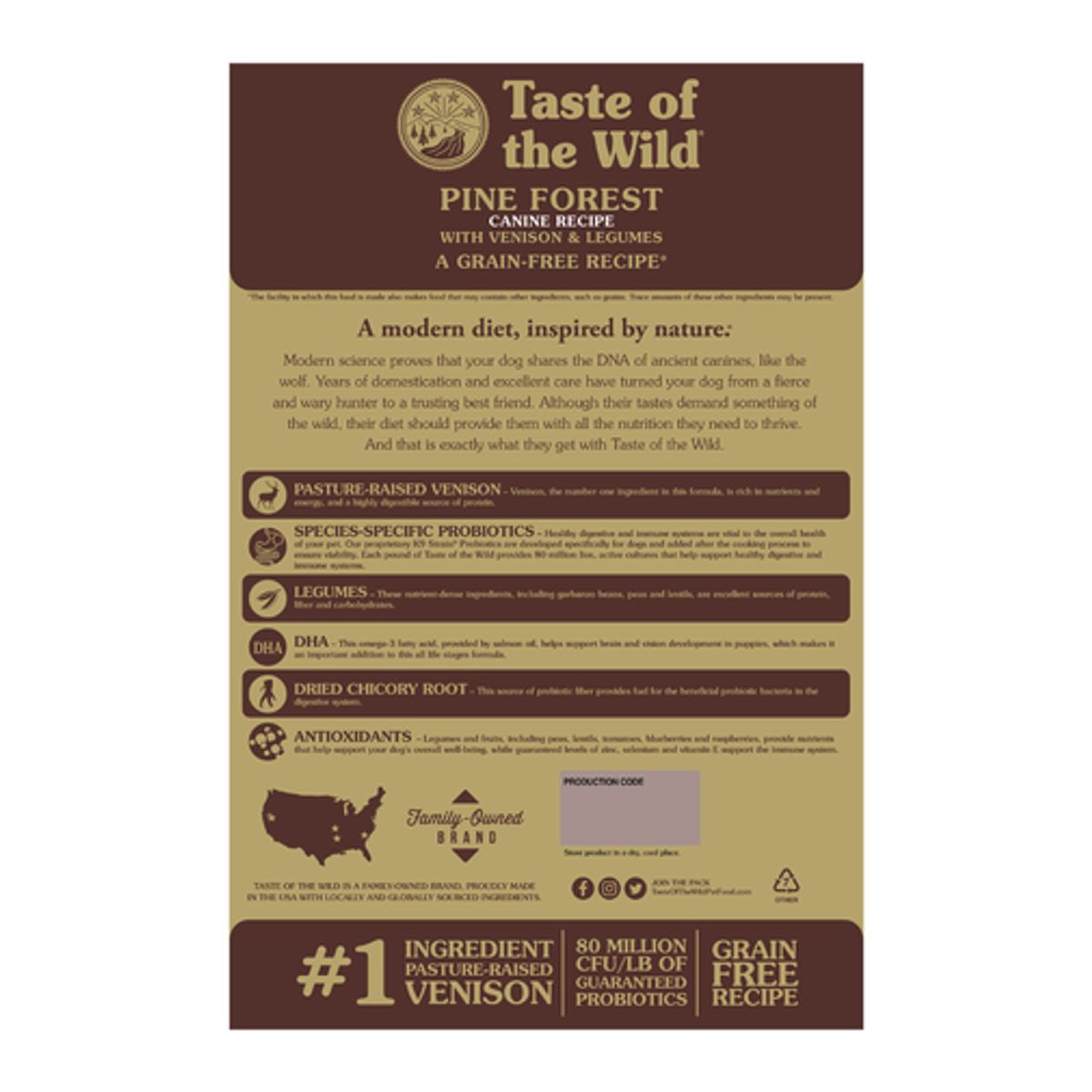 TASTE OF THE WILD - Taste of the Wild Pine Forest con Venado Asado – 2.27 kg