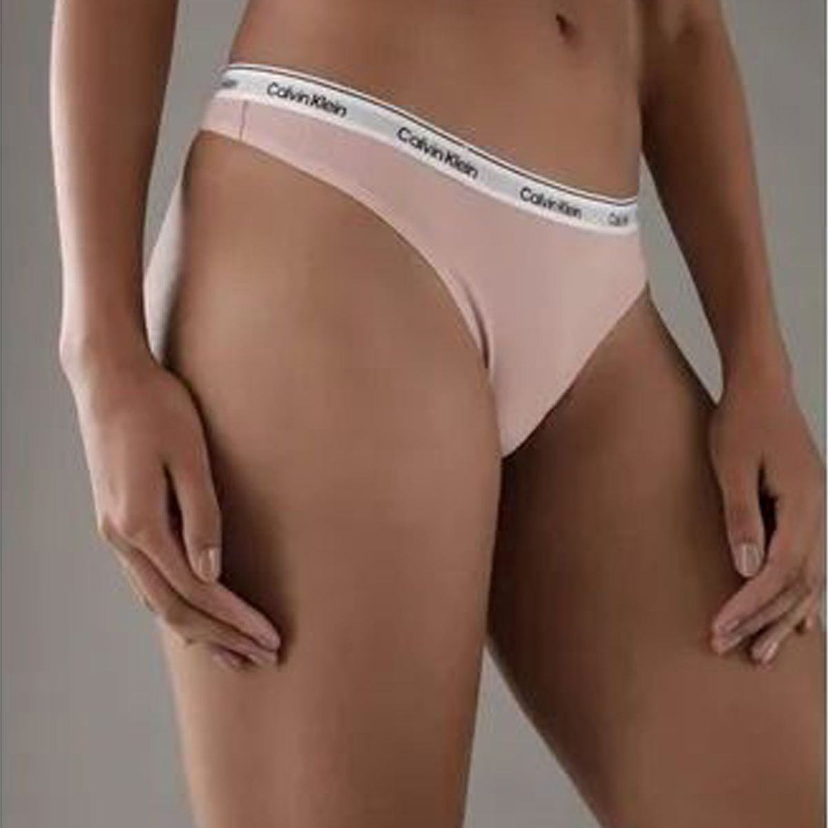 CALVIN KLEIN - Tanga beige - Modern logo Calvin Klein