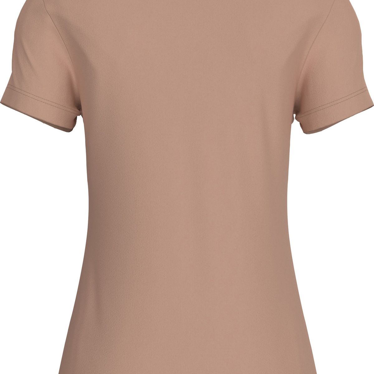 CALVIN KLEIN - Camiseta beige slim con logo Calvin Klein