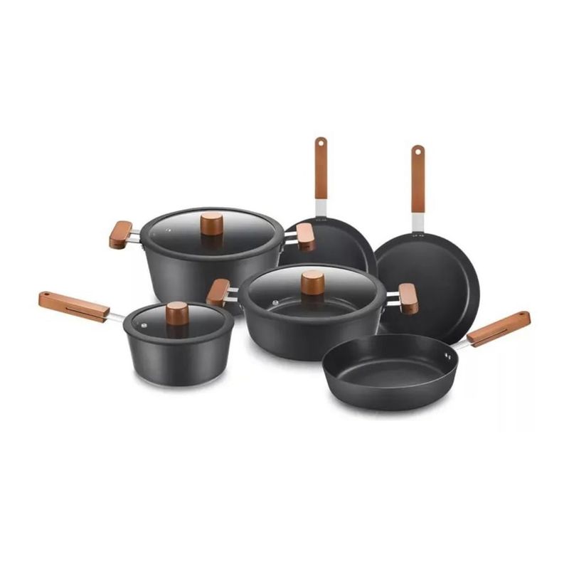 GENERICO - Juego De Ollas Ceramica Granito Antiadherente Schaffhausen 9 Piezas