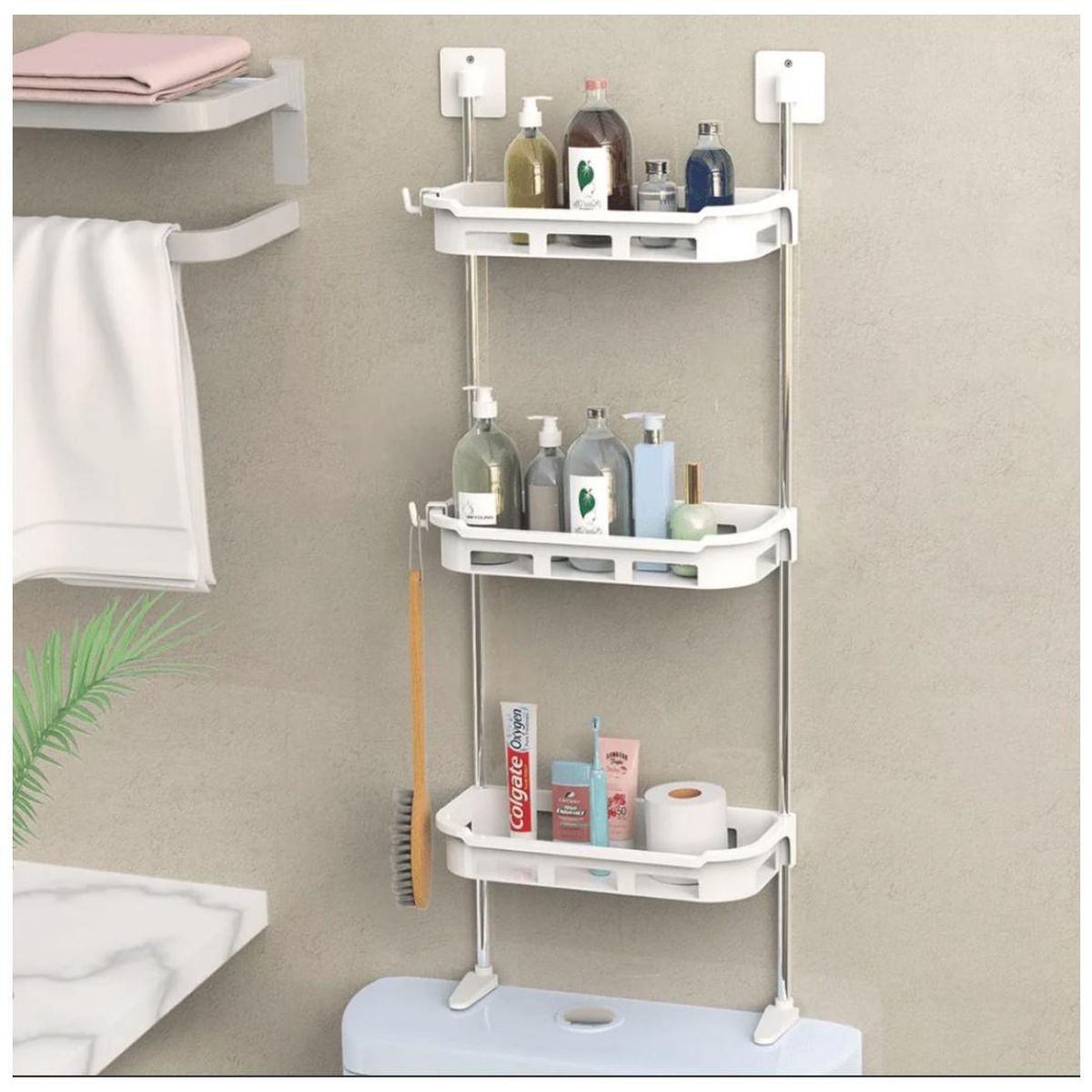 AMERICAN GENERICS - Organizador de Espacio 3 Niveles Sin Agujeros 35x77cm. plastico American Generics