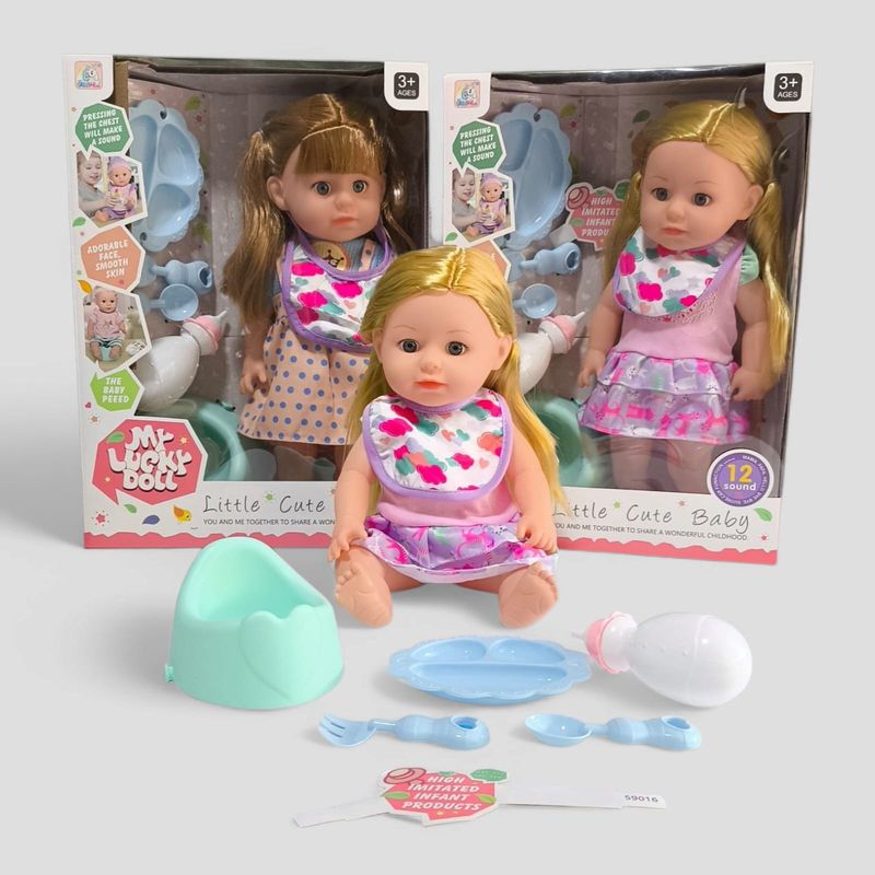 GENERICO - Bebe muñeca con sonidos Toma tetero hace pipi Juguete