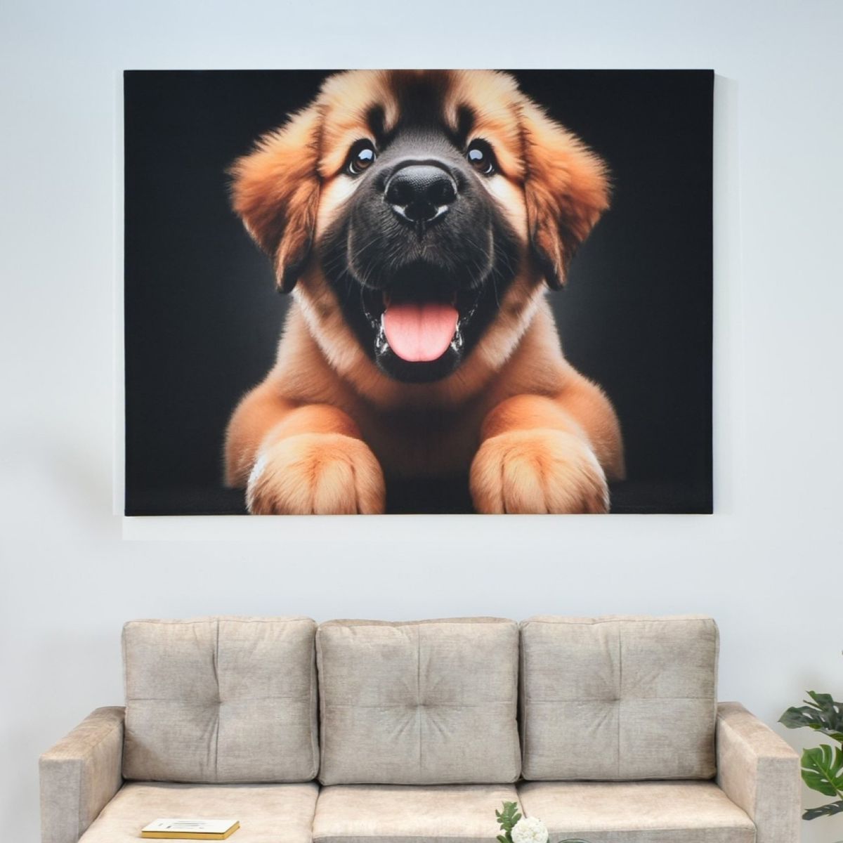 VENECIA - Cuadro Decorativo Cachorro XXL 160x90 - impresion en Tela Poliester
