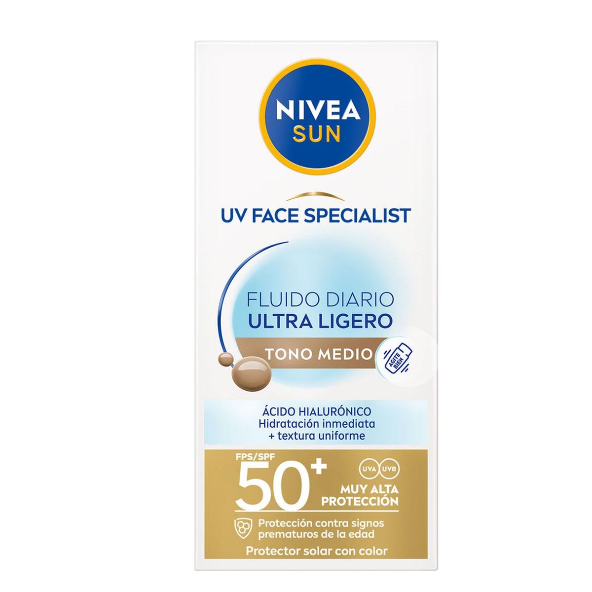NIVEA - Protector Solar Nivea Ultraligero Tono Medio FPS50​ 40ML