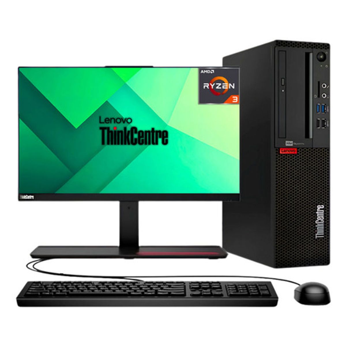 LENOVO - CPU THINKCENTRE MS75S Amd Ryzen 3 3200g Ram 8GB SSD 1TB HDD + Ssd 256gb 24 Fhd