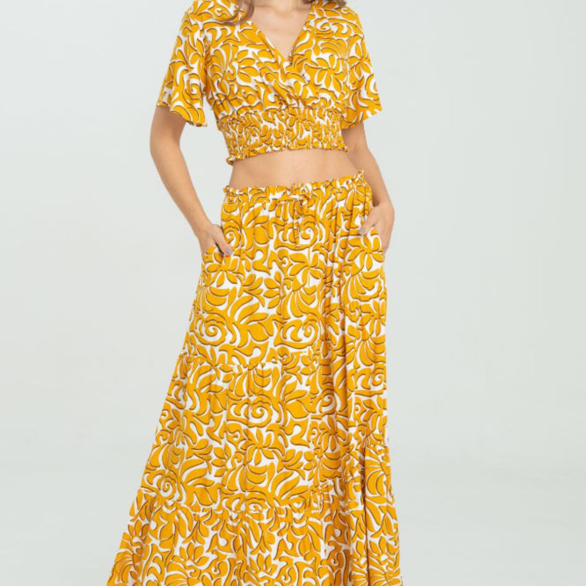 RAGGED - Falda sam Amarillo mostaza Ragged