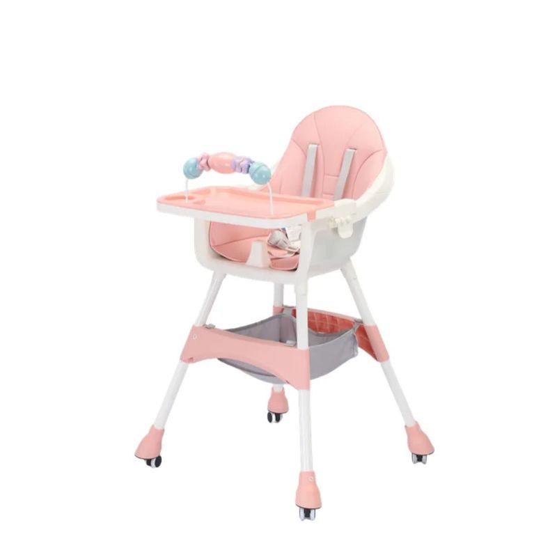 GENERICO - Silla Comedor Plegable Bebe 2en1 Acolchado Ruedas Didáctico