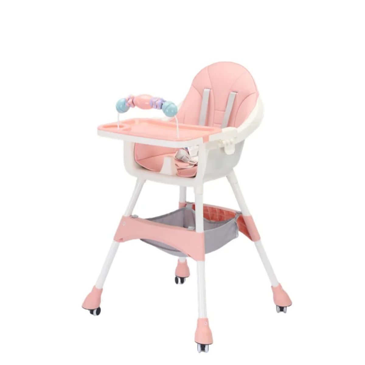GENERICO - Silla Comedor Plegable Bebe 2en1 Acolchado Ruedas Didáctico