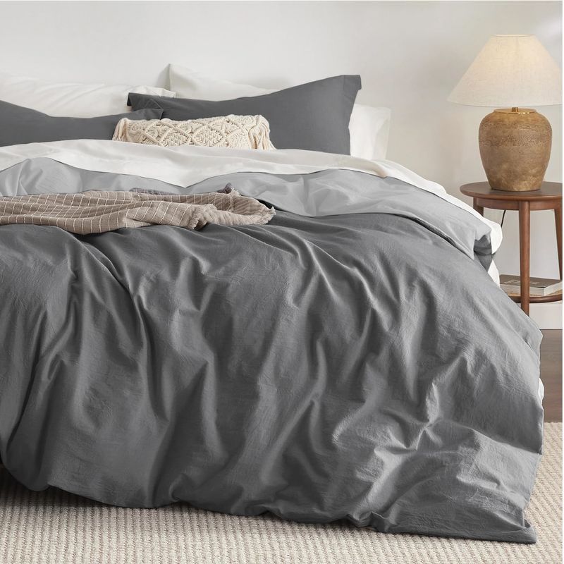MY HOME STORE - Duvet Cover Gris Gris Claro  - Plumón Sencillo