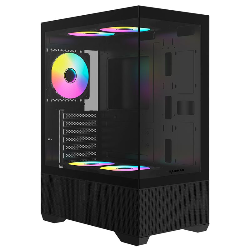 GENERICO - Chasis Gamer Raidmax Infinita I802 Air Negra 5 Fans Argb