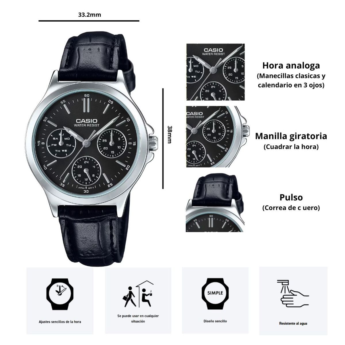 CASIO - Reloj Casio Referencia LTP-V300L-1A Diseño Elegante