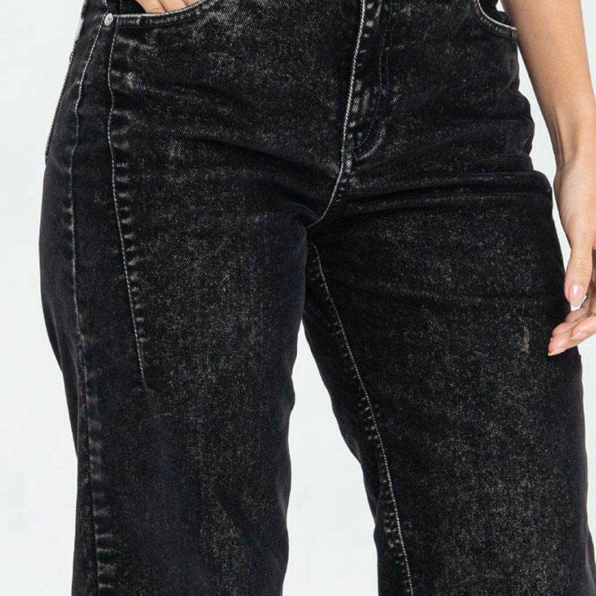 RAGGED - Jeans mom velvet black Negro Ragged.