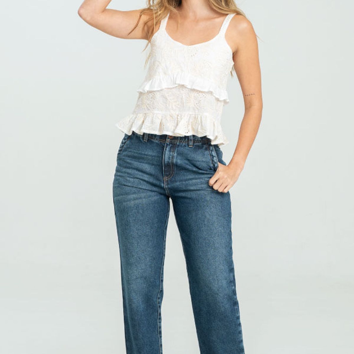 RAGGED - Jeans mom giotto Azul oscuro Ragged