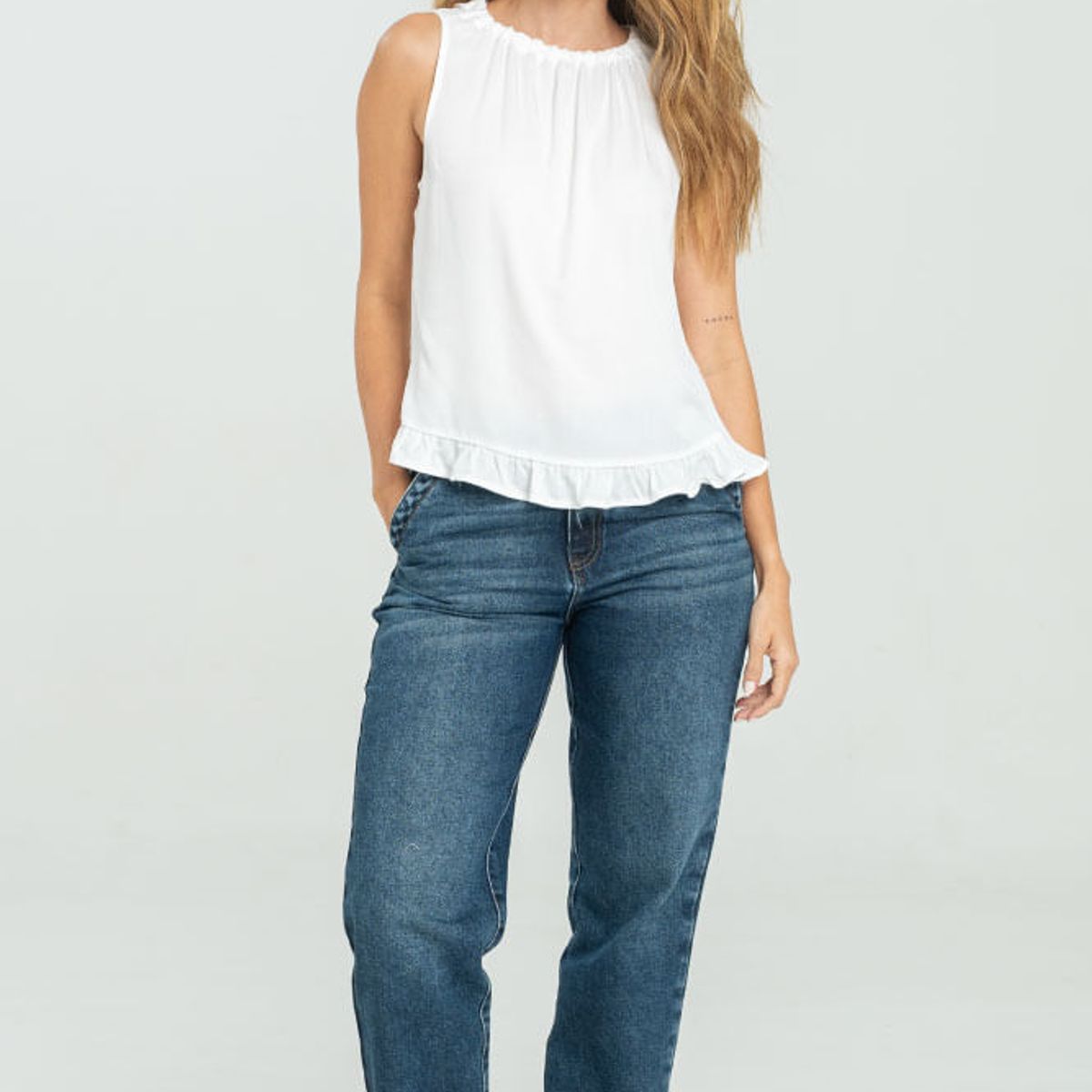 RAGGED - Blusa asterhia Blanco crudo Ragged.