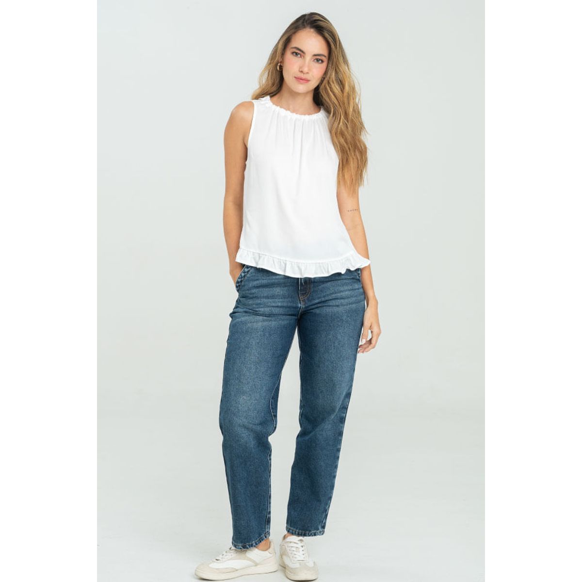 RAGGED - Blusa asterhia Blanco crudo Ragged.